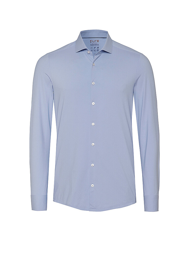 PURE Jerseyhemd Slim Fit hellblau | 39