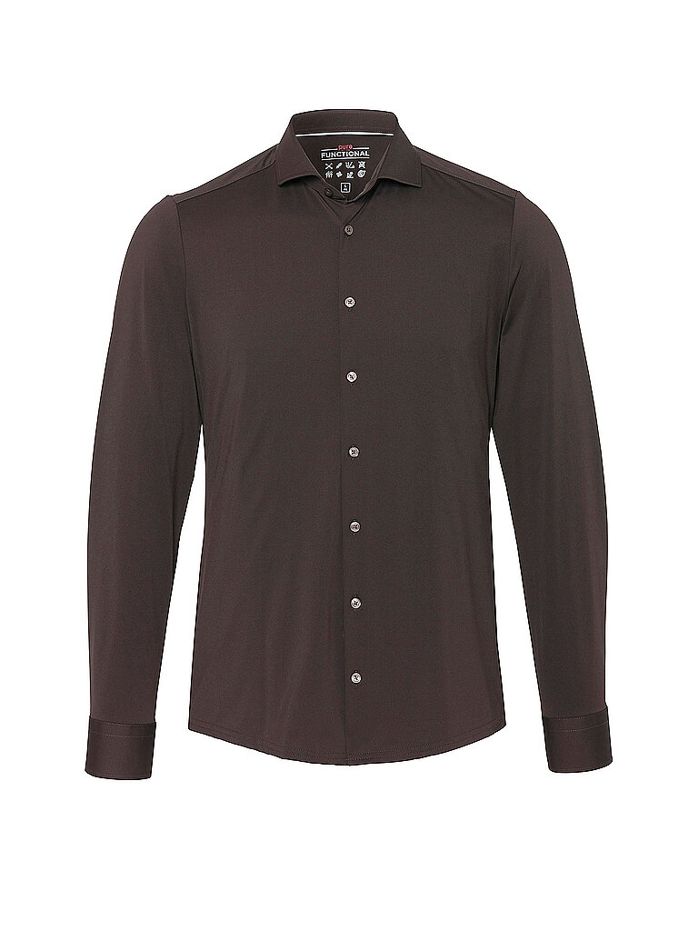 PURE Hemd Slim Fit braun | 42