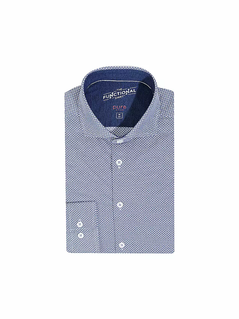 PURE | Jerseyhemd Slim Fit  | blau