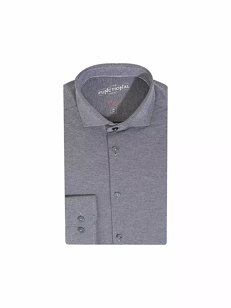 PURE | Jerseyhemd Slim Fit  | grau