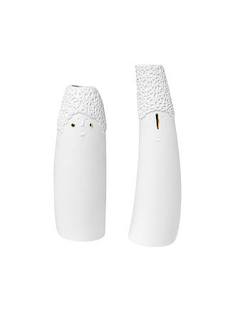 RAEDER | Vase 2er Set FAMILIENBANDE ONKEL & TANTE Weiss