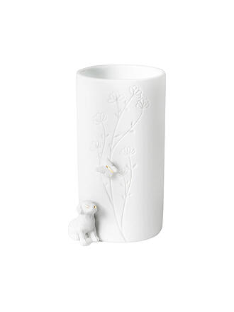 RAEDER | Vase 9x13cm HUND SITZEND Weiss
