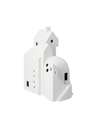 RAEDER | LED Lichthaus Treppchenstädtchen 17x21cm Weiss