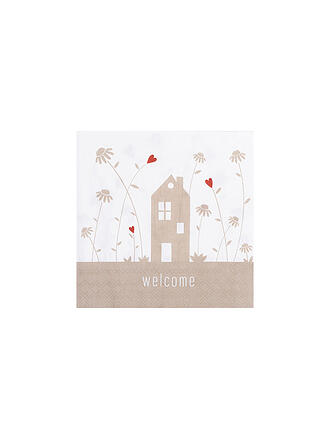 RAEDER | Servietten WELCOME 33x33cm Beige
