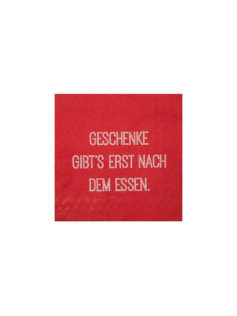 RAEDER | Cocktailservietten 30x30cm Geschenke gibts erst... | rot