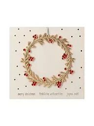 RAEDER | Festtagsornament 8cm Fröhliche Weihnachten  | Gold