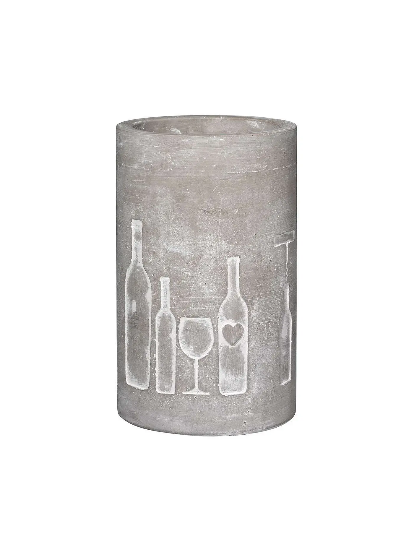 RAEDER | Flaschenkühler aus Beton 21cm "Flasche und Glas" | grau