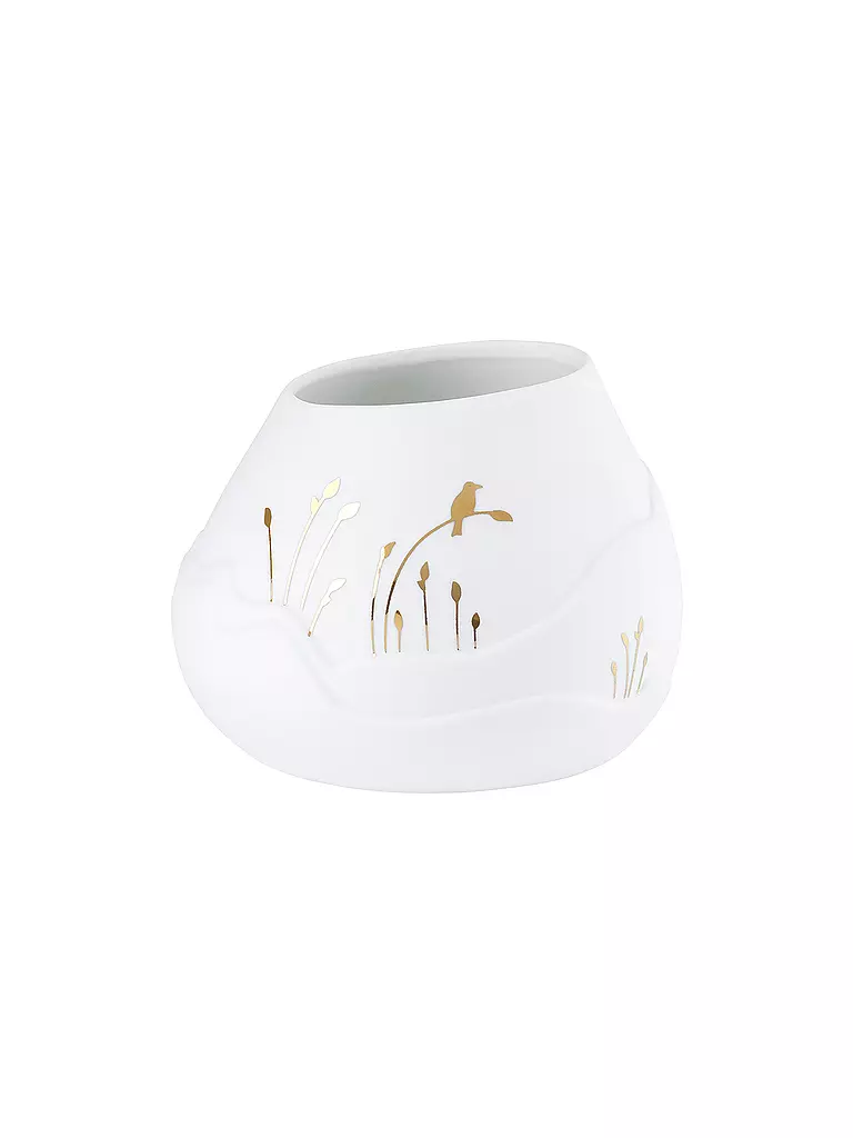 RAEDER | Gefäß LICHTLANDSCHAFT 10x8cm Vogel | weiss
