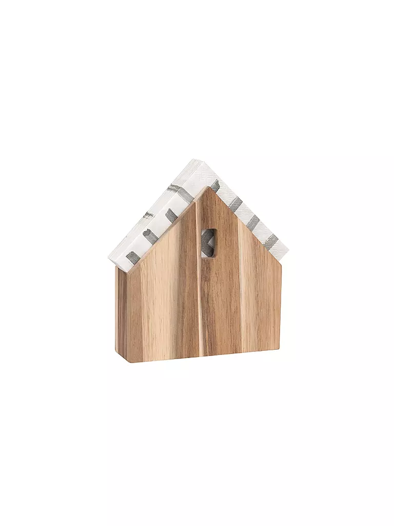 RAEDER | Holz-Serviettenhaus klein 16x15,5cm | braun