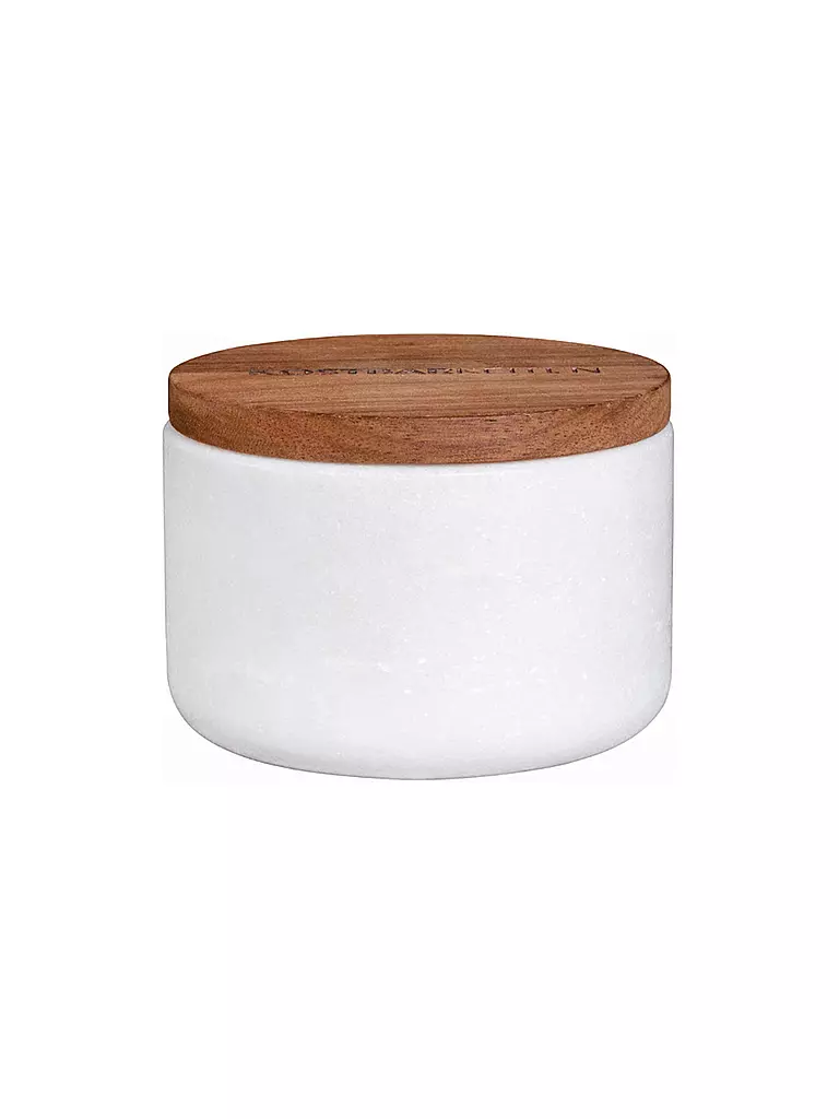RAEDER | Marmor Dose mit Holzdeckel 8cm | weiß