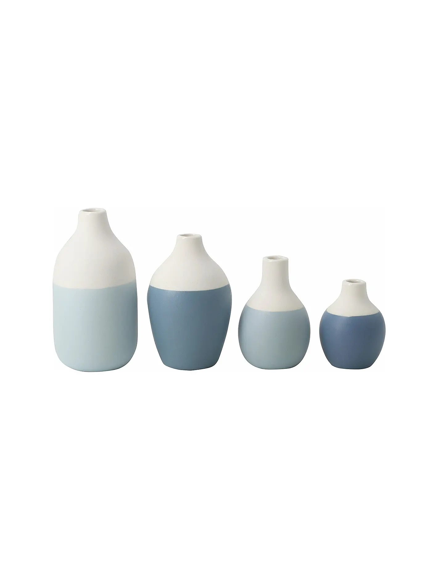 RAEDER | Mini Flaschenvasen 4er Set Blau | hellblau