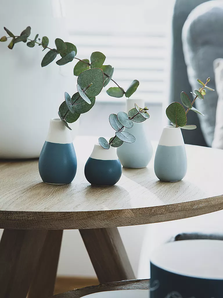 RAEDER | Mini Pastellvasen 4er Set  | blau