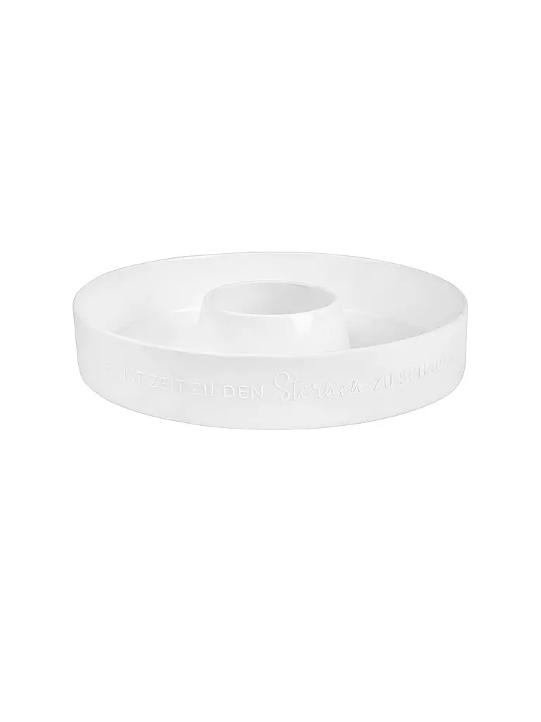 RAEDER | Porzellan Kranz 32x6cm Nimm die Zeit | weiß