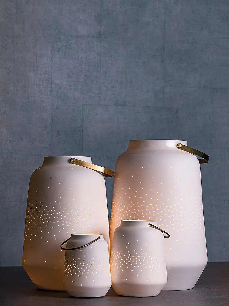 RAEDER | Porzellan Laterne Groß Weiss |