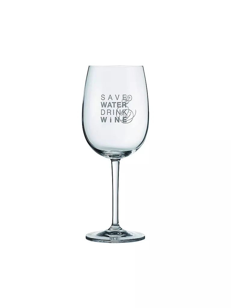 RAEDER | Rotweinglas 22cm "Save Water - Drink Wine" | transparent