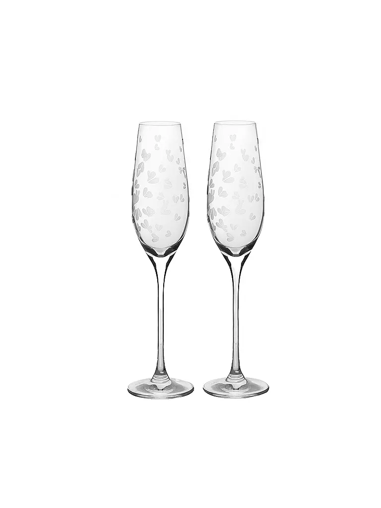 RAEDER | Sektglas 2er Set Herzen  | transparent