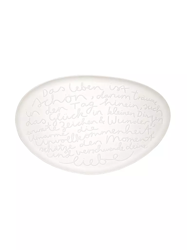 RAEDER | Tablett gross "Schönes Leben" 42x27cm | weiß