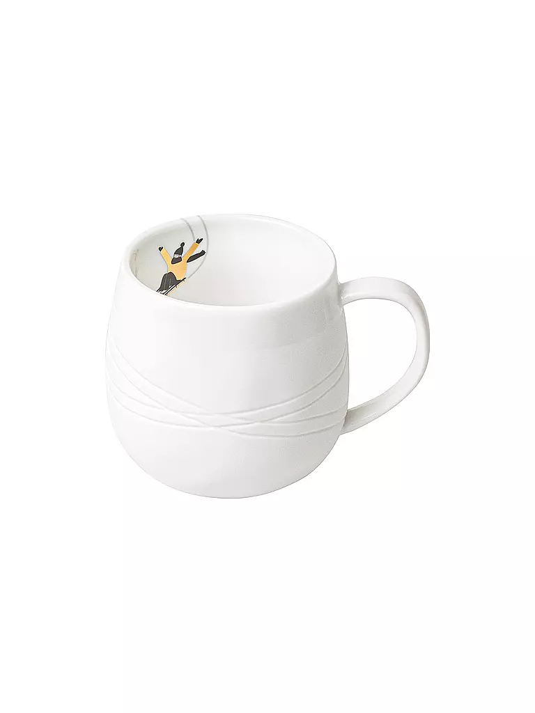 RAEDER | Tasse 7,5cm SCHNEETAG Schlitten fahren  | weiss