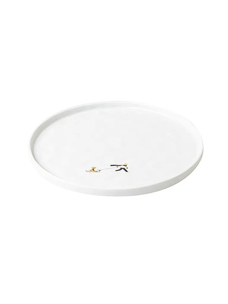 RAEDER | Teller SCHNEETAG 22cm Hundeschlitten  | Weiss