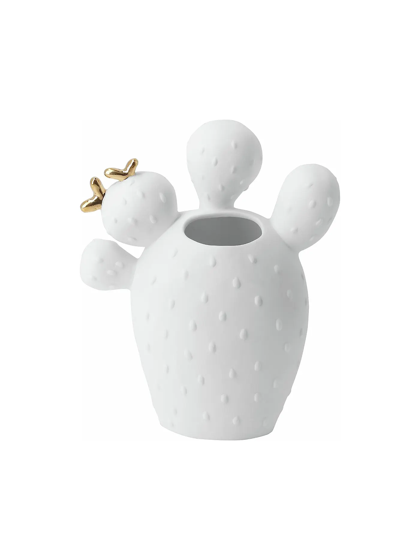 RAEDER | Vase 12,5X6X15cm Feigenkaktus | weiss