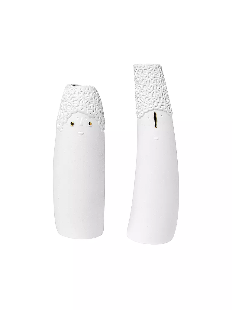 RAEDER | Vase 2er Set FAMILIENBANDE ONKEL & TANTE Weiss | weiss