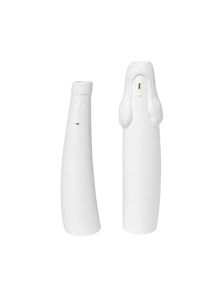 RAEDER | Vase 2er Set FAMILIENBANDE VATER & MUTTER Weiss | weiss