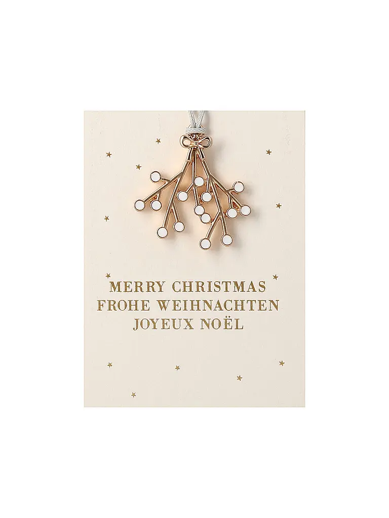 RAEDER | Weihnachts Deko MINI-ORNAMENT Mistelzweig | Gold