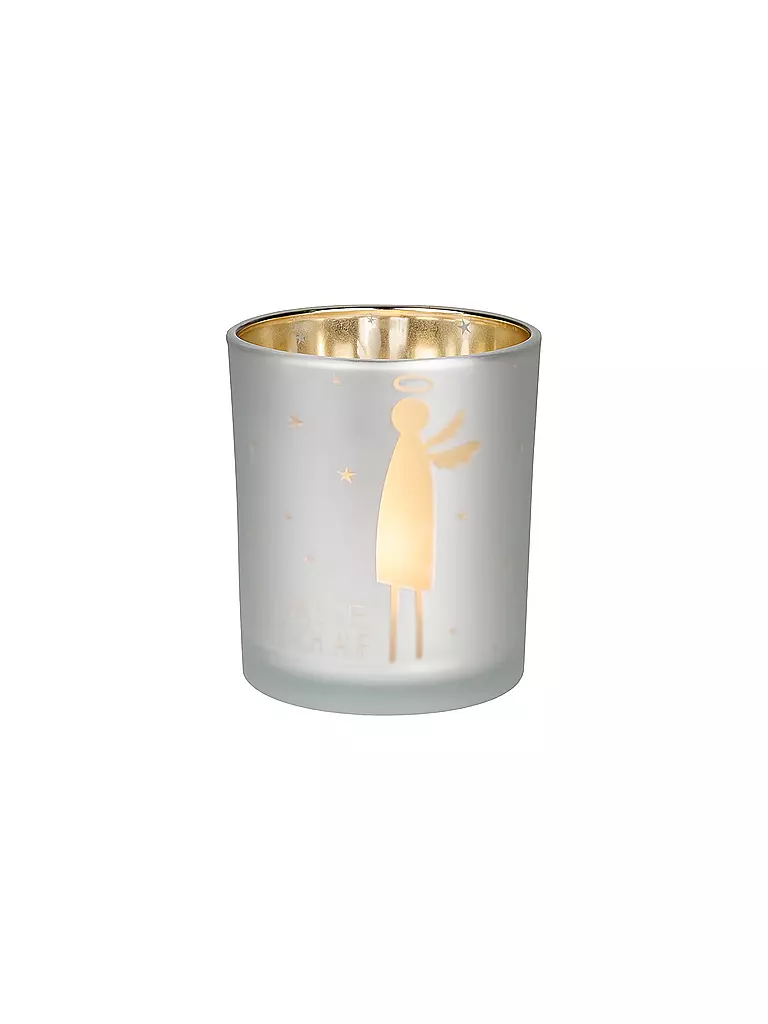 RAEDER | Weihnachts Glanzlicht Lichterstadt 8,5x10cm Silber / Gold | silber
