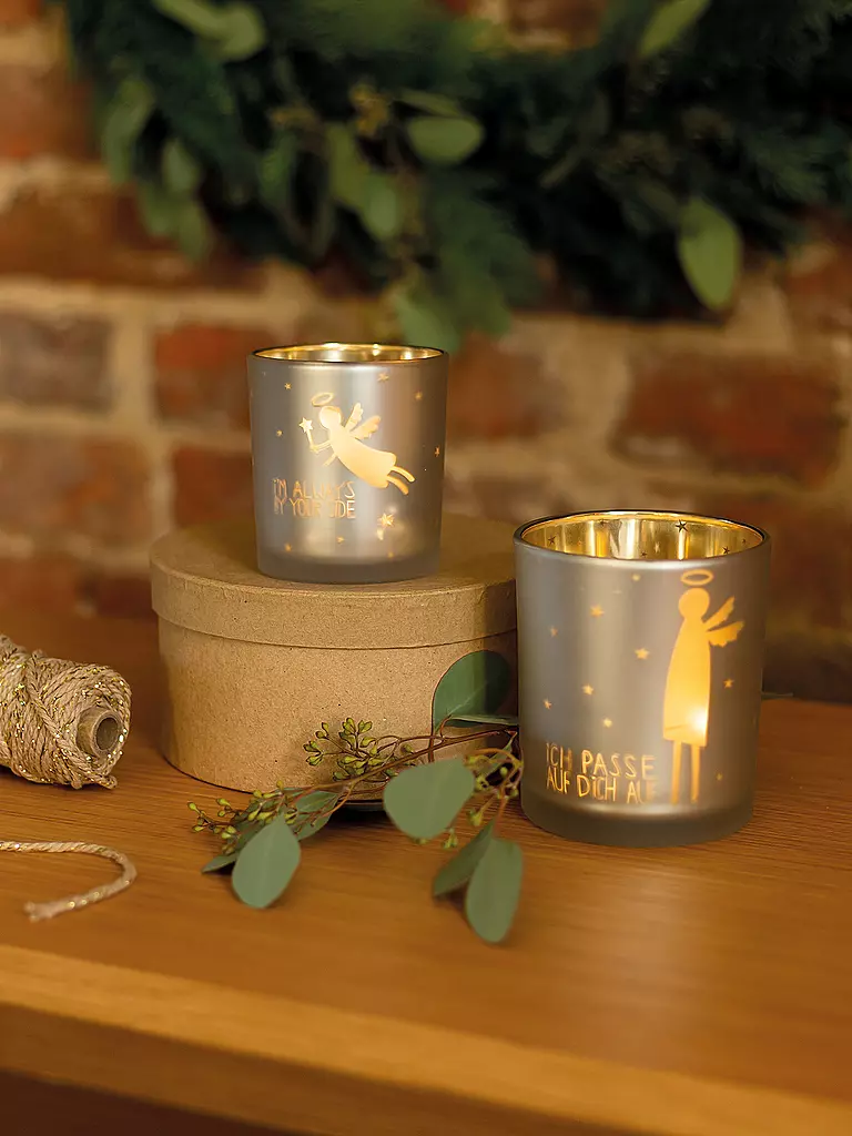 RAEDER | Weihnachts Glanzlicht Lichterstadt 8,5x10cm Silber / Gold | silber