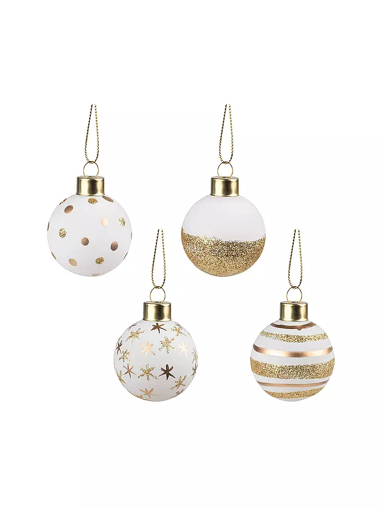 RAEDER | Weihnachts-Kugeln 4-er Set (Gold) | gold