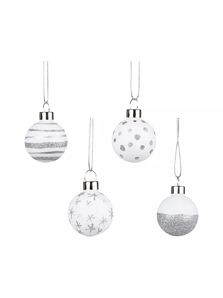 RAEDER | Weihnachts-Kugeln 4-er Set (Silber) | silber