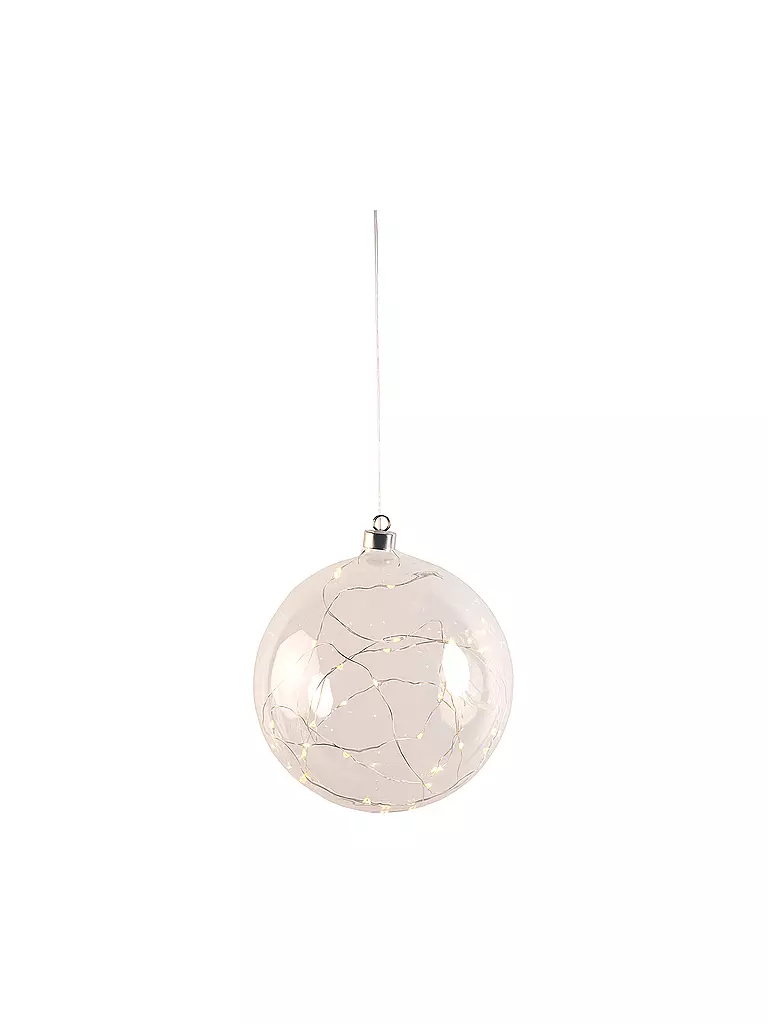 RAEDER | Weihnachtsschmuck - XXL Lichtkugel 20cm LED Timer  | transparent