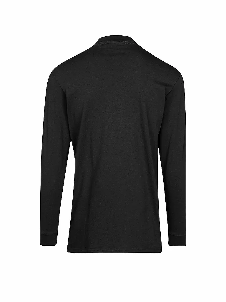 RAGMAN | Stehkragen-Langarmshirt | schwarz