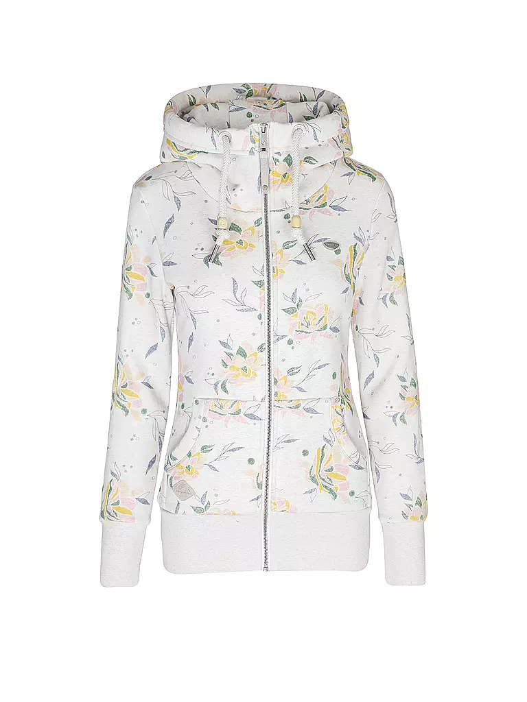 RAGWEAR | Sweatjacke NESKA FLOWER | weiss