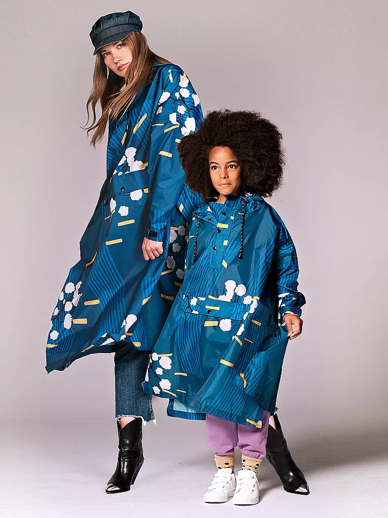 RAINKISS | Kinder Regenjacke - Regenponcho Japanese | blau