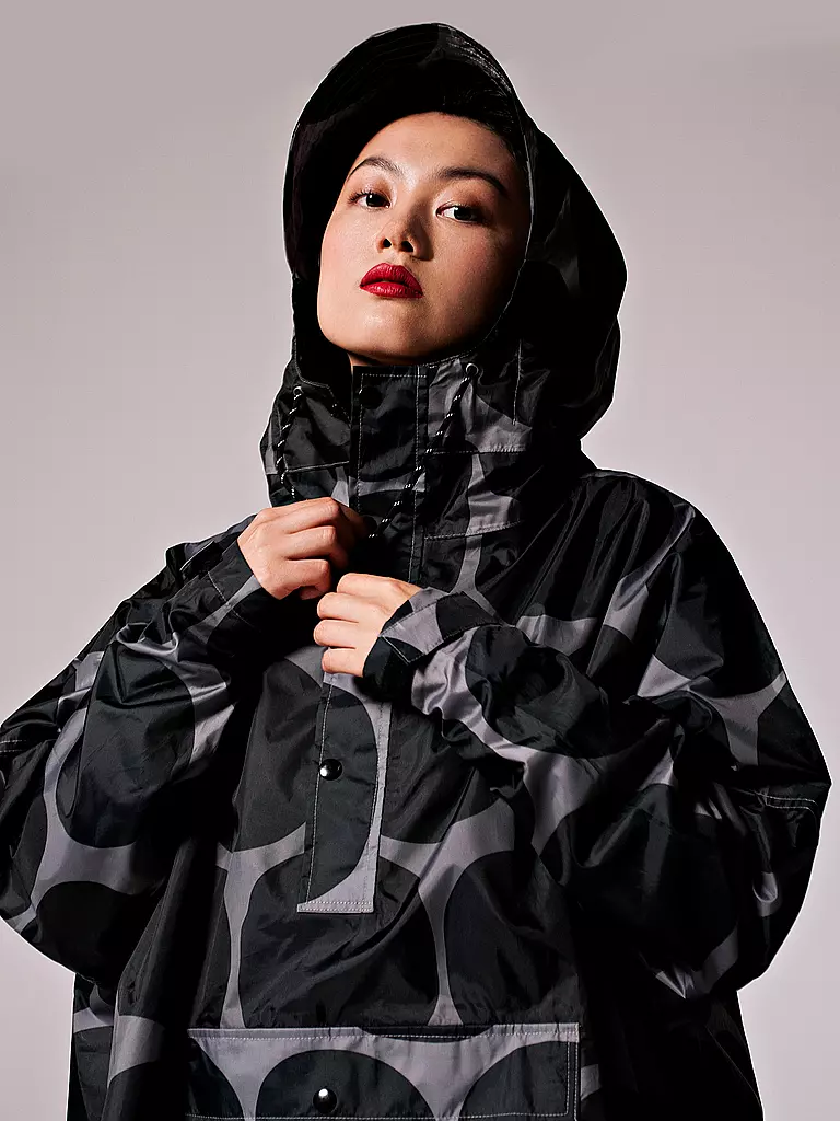 RAINKISS | Regenjacke - Regenponcho Black Polka | camel