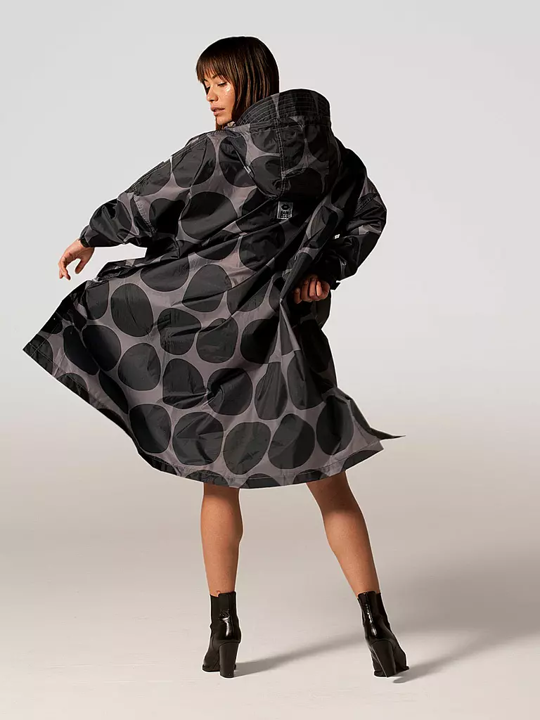 RAINKISS | Regenjacke - Regenponcho Black Polka | camel