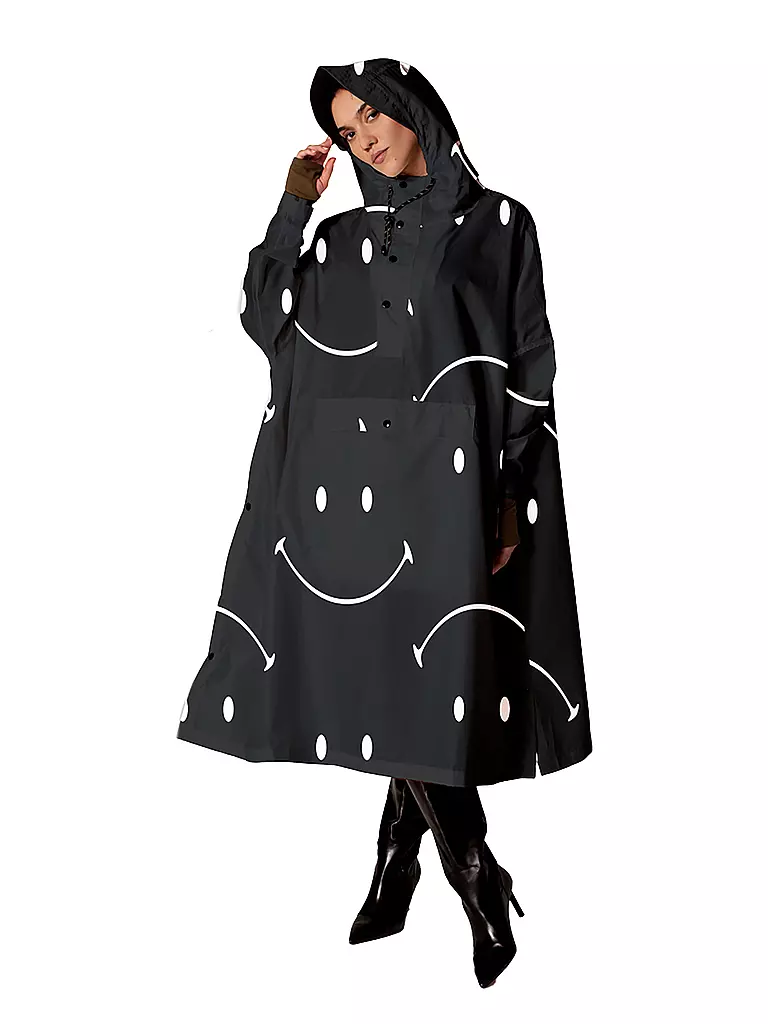 RAINKISS | Regenjacke - Regenponcho CLASSIC SMILE | schwarz