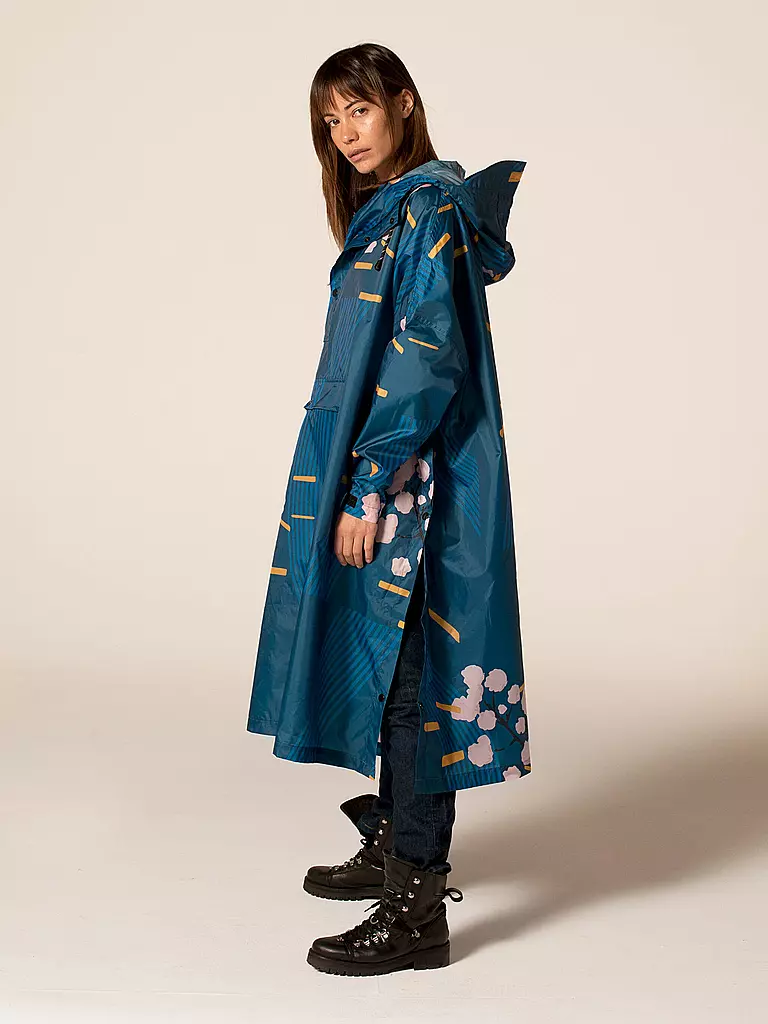 RAINKISS | Regenjacke - Regenponcho Japanese Blossom | petrol