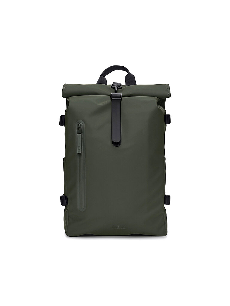 RAINS Rucksack Rolltop Large grün