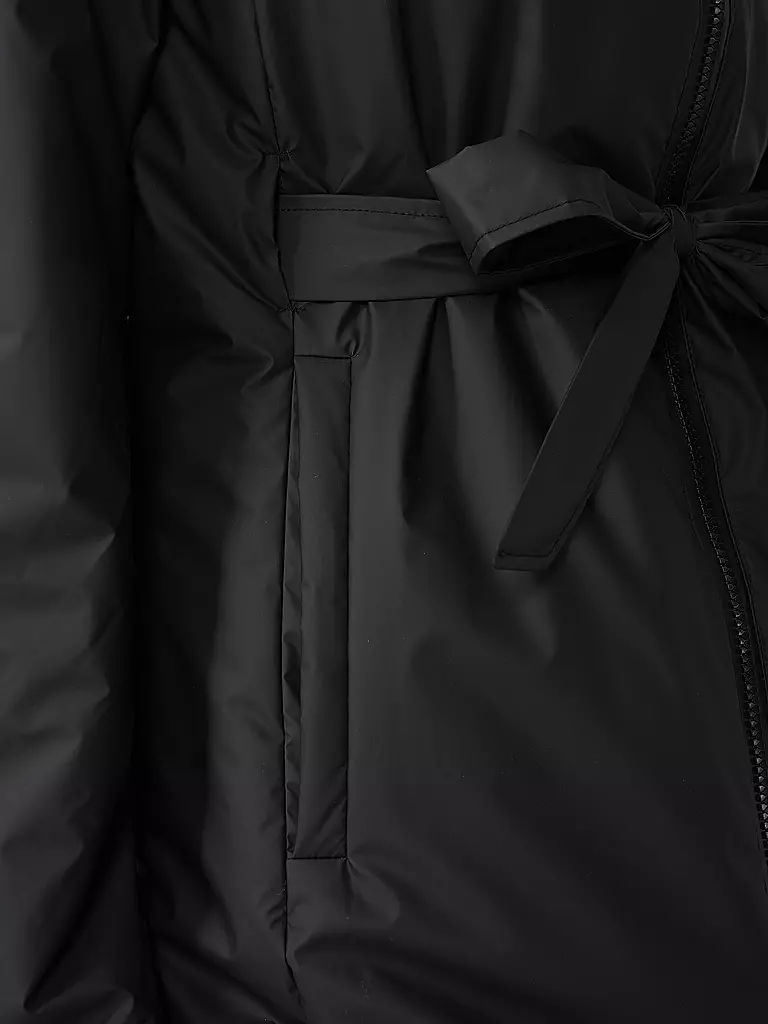 RAINS | Regenjacke LOHJA LONG INSULTED CURVED JACKET  | schwarz