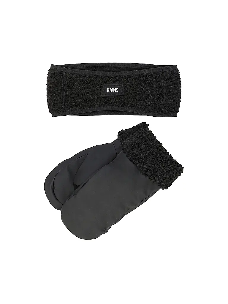 RAINS | Set 2-teilig Stirnband und Handschuhe  | Schwarz