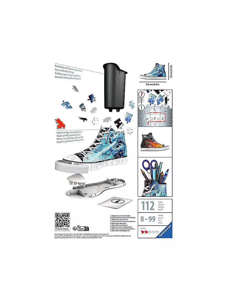 RAVENSBURGER | 3D Puzzle - Sneaker Mystische Drachen 108 Teile  | keine Farbe