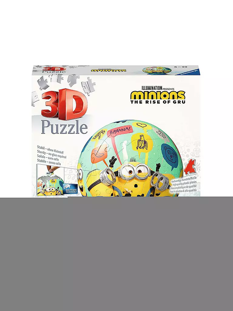 RAVENSBURGER | 3D Puzzle 11179 - Puzzle-Ball Minions - 72 Teile | keine Farbe