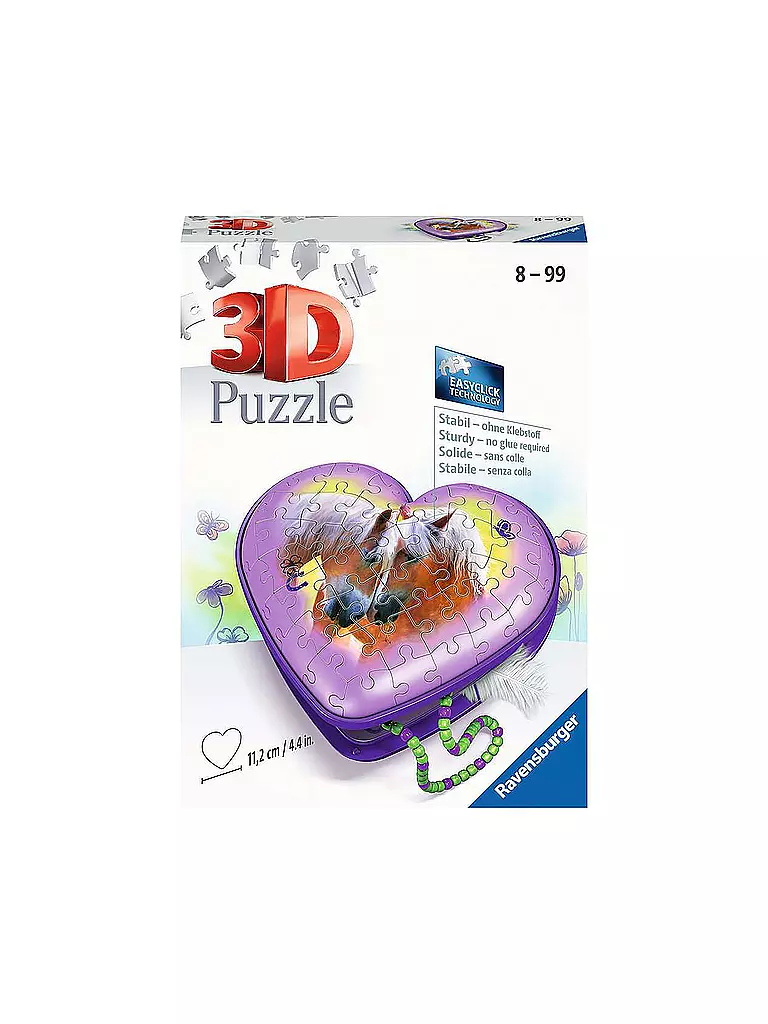 RAVENSBURGER | 3D Puzzle Herzschatulle Pferde | keine Farbe