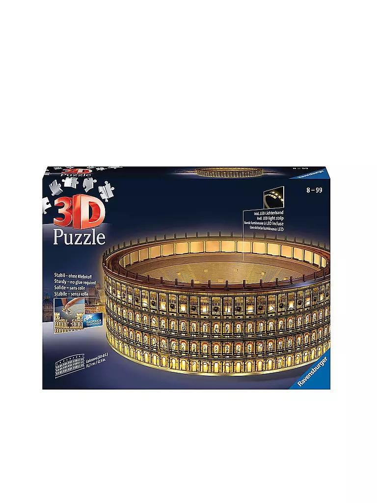 RAVENSBURGER | 3D Puzzle Kolosseum in Rom bei Nacht 11148 | keine Farbe