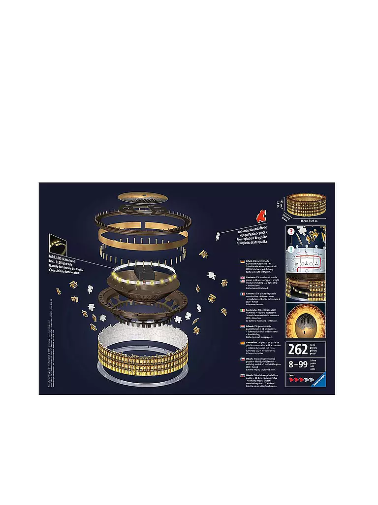 RAVENSBURGER | 3D Puzzle Kolosseum in Rom bei Nacht 11148 | keine Farbe