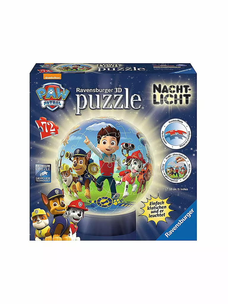 RAVENSBURGER | 3D Puzzleball - Nachtlicht - Paw Patrol | keine Farbe