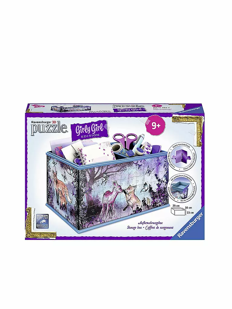 RAVENSBURGER | 3D-Puzzle - Girly Girl Edition Aufbewahrungsbox - Animal Trend 216 Teile | transparent