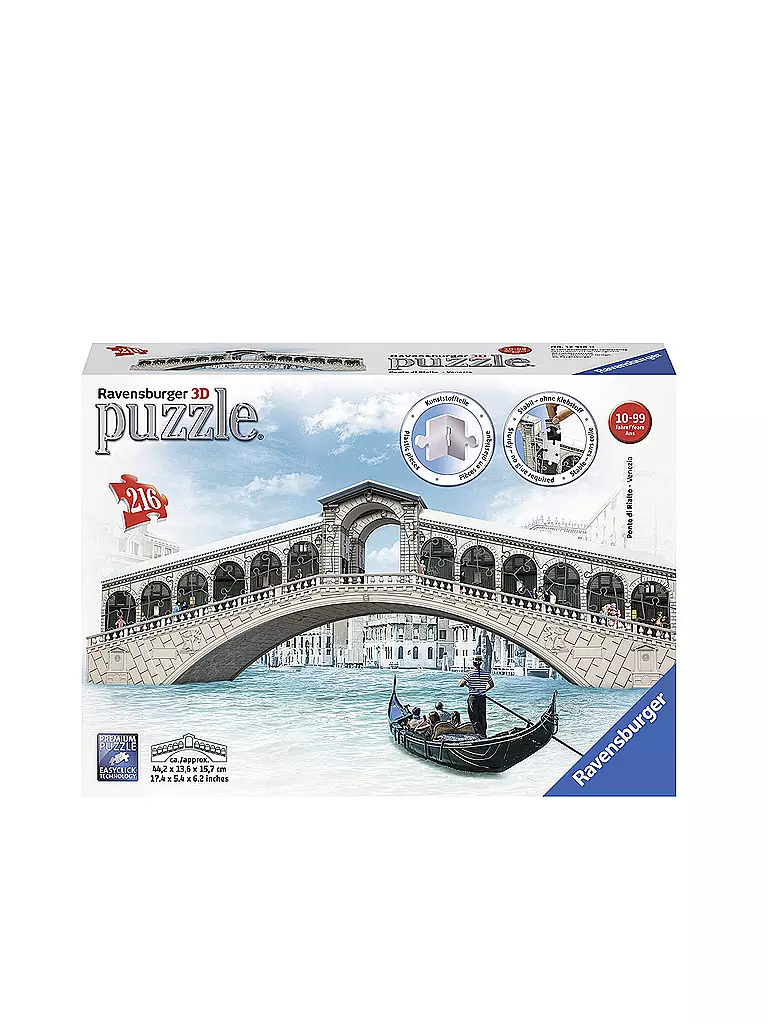 RAVENSBURGER | 3D-Puzzle - Rialtobrücke (216 Teile) | transparent